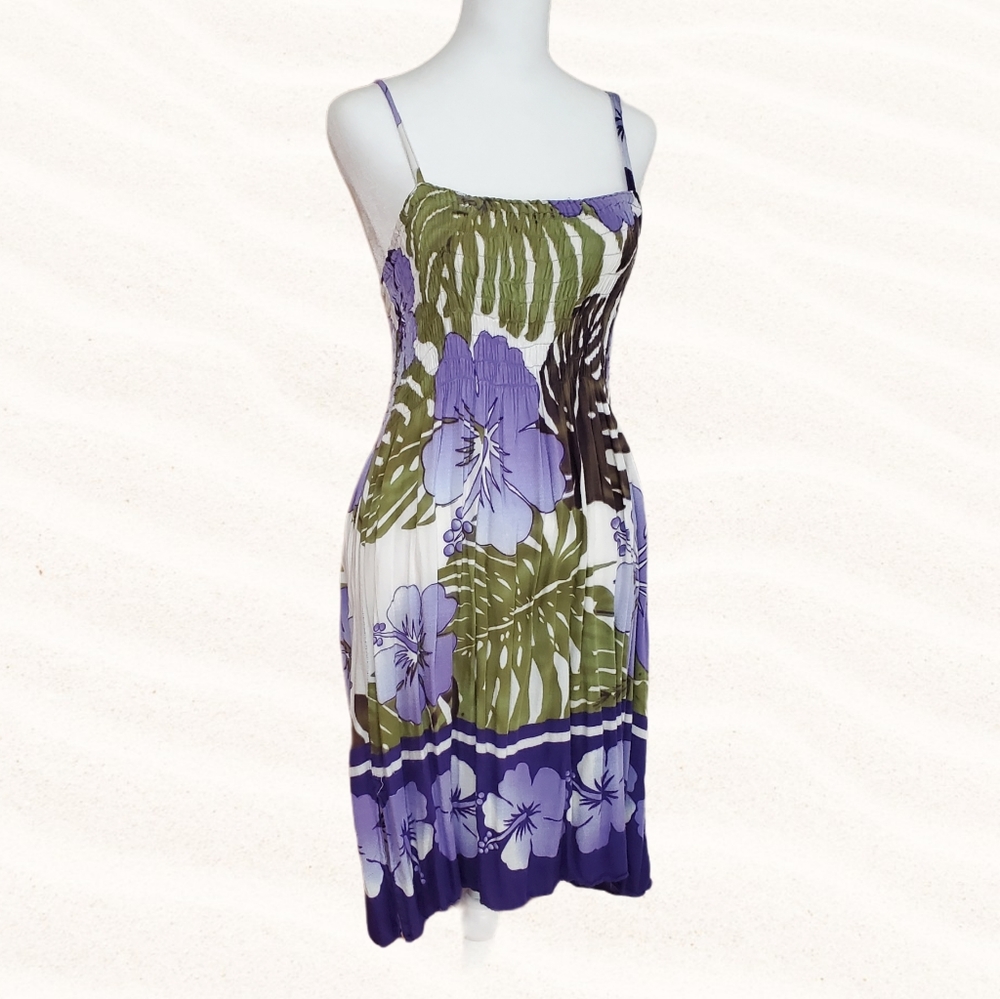 Hawaiian Print Stretch Dress